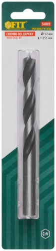Сверло по дереву, CrV Профи 12 мм | код 36069 | FIT фото 3