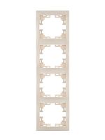 MIRA Рамка 4 поста вертикальная без вставок бежевая | код 701-0300-154 | Lezard