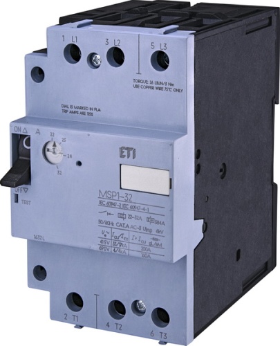 Автоматический выключатель защиты двигателя MSP1-32 (15 kW, 22-32A) | код 004646628 | ETI