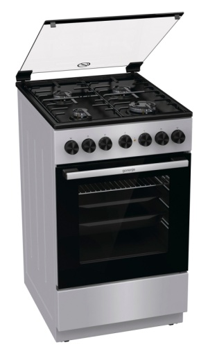 Плита Комбинированная Gorenje GK5B40SH серебристый (стеклянная крышка) реш.сталь | код 1860090 | GORENJE