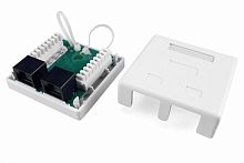 Розетка компьютерная SB1-2-8P8C-C5e-WH RJ-45(8P8C) кат 5e двойная внешняя (SB1-2-8P8C-C5e-WH) | код 430234 | Hyperline