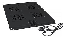 Cabeus TRAY-80-BK Модуль вентиляторный с 4-я вентиляторами для установки в напольные шкафы серии SH-05C, ND-05C глубиной 800мм, цвет черный (RAL 9004) | код 8613c | Cabeus