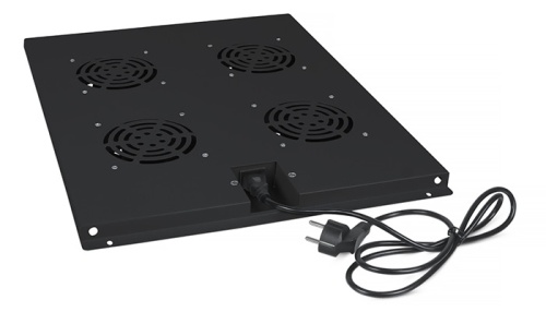 Cabeus TRAY-80-BK Модуль вентиляторный с 4-я вентиляторами для установки в напольные шкафы серии SH-05C, ND-05C глубиной 800мм, цвет черный (RAL 9004) | код 8613c | Cabeus