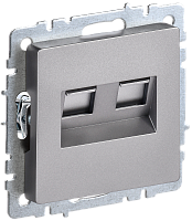 BRITE Роз. комп. 2-ая RJ45 кат.6 РК11-2-БрС сталь IEK | код BR-K20-2-K46 | IEK