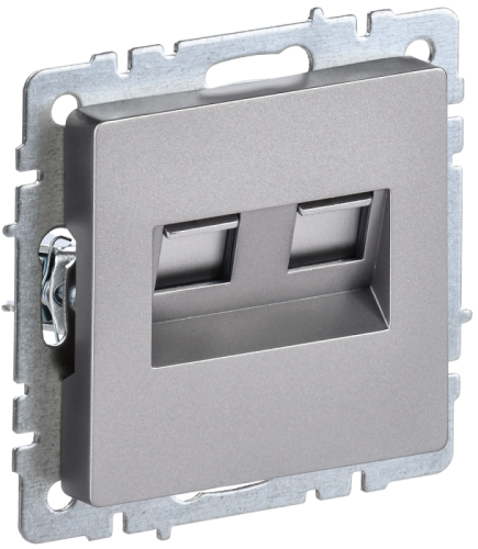 BRITE Роз. комп. 2-ая RJ45 кат.6 РК11-2-БрС сталь IEK | код BR-K20-2-K46 | IEK