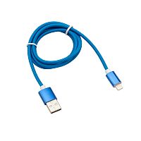 Кабель REXANT USB-Lightning 1 м, синяя нейлоновая оплетка | код 18-7052 | REXANT