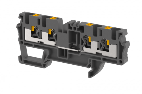 Клемма проходная PUSH-IN 4 мм2, на 4 подключения, черная PQ4-2x2-BLACK | код 3103060005 | Elmex