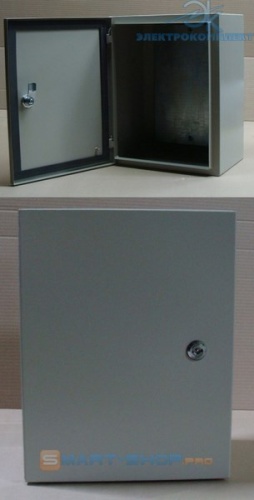Корпус металлический, навесной, ЩРНМ(г) - 1, (ВхШхГ) 395 х 310 х 220 мм, с монтажной панелью, IP54, серый (ЩМП) (1 шт.) Бирос | код 60201 | БИРОС