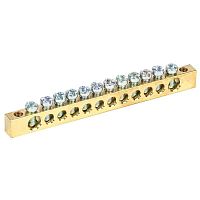 Шина PEN ''земля-ноль'' 6х9 мм 12х2 (12 группхкрепеж по краям), REXANT | код 11-2368 | REXANT