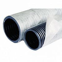 Труба гибкая двуст. дренаж. д.90мм с геофильтром, класс SN6, перфорация 360?, цвет черный (упак. 50м | код. 141990A | DKC