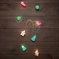 Гирлянда светодиодная "Новый год" 1.5м 10LED тепл. бел. провод прозр. питание 2хAA (батарейки не в комплекте) | код 303-081 | Neon-Night