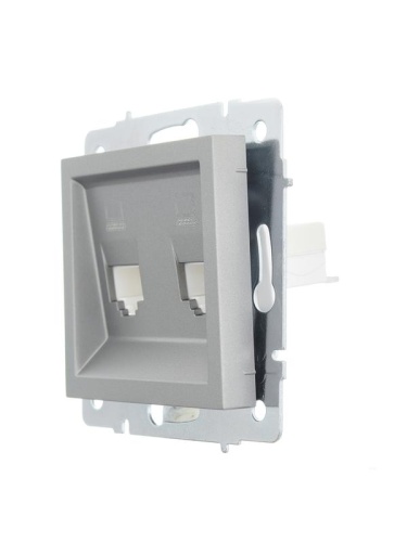 Розетка компьютерная 2-м СП Vesna механизм платина LEZARD 742-3588-141 фото 2