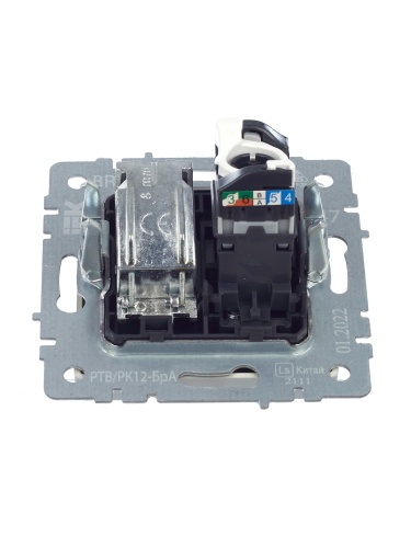 BRITE Розетка двойная TV+RJ45 кат.5E РТВ/РК12-БрА алюминий | код BR-AK20-1-K47 | IEK фото 8