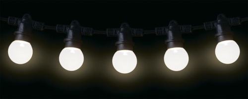 Гирлянда уличная "Белт-лайт" PBL-S20/L06+1.5 Black E27 IP65 6м 20ламп 1.5м шнур соедин. в линию max750Вт (лампы не в компл.; возможно использов. с фитолампами в теплице) Pro JazzWay 5040540A фото 3