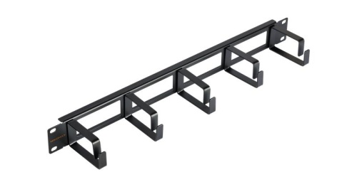 Органайзер 19 дюймов, 1U, кольца 60мм, металлический, с отверстиями, черн, 2шт. | код NMC-OK600H-1U-BK-2 | NIKOMAX