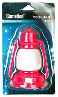 Светильник светодиодный NL-170 "Фонарик" 220В ночник с выкл. розов. Camelion 12526