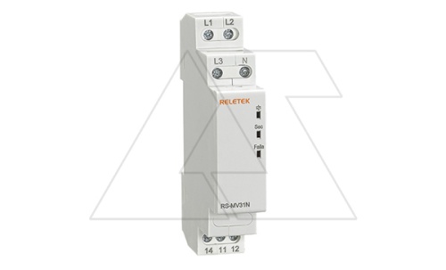 Реле контроля фаз RS-MV31N/230, 3P+N L-N 230V, 1CO, 8A(250VAC), обрыв, чередование, 1M | код RS-MV31N/230 | RELETEK