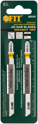 Полотна по дереву, HCS, шлифованные под свободным углом, реверсивные зубья, 100/74/2.5 мм (T101BR), 2 шт | код 40949 | FIT фото 3