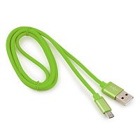 Кабель USB 2.0 Cablexpert CC-S-mUSB01Gn-1M, AM/microB, серия Silver, длина 1м, зеленый, блистер | код CC-S-mUSB01Gn-1M | Cablexpert