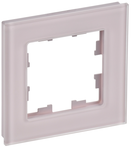 BRITE Рамка 1-мест. РУ-1-2-Бр стекло розовый матовый IEK | код BR-M12-G-31-K14 | IEK
