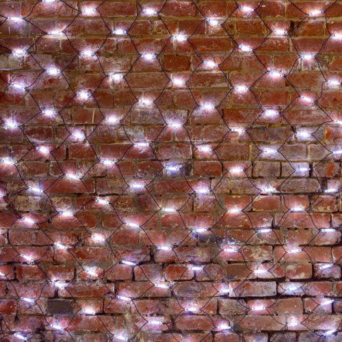 Гирлянда Сеть 2x3м, черный КАУЧУК, 432 LED Белые | код 217-125 | NEON-NIGHT