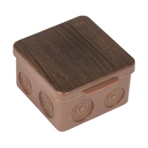 Коробка распаячная КМР-030-035 пылевлагозащищенная без мембранных вводов (80х80х50) тёмное дерево PROxima | код plc-kmr-030-035-t | EKF Коробка распаячная КМР-030-035 пылевлагозащищенная без мембранных вводов (80х80х50) тёмное дерево PROxima | код plc-kmr-030-035-t | EKF