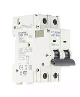 Автоматический выключатель HGD63-M 2PMBS0000C 00006 2 полюса, 6А, ток к.з. 6kA, хар-ка B (STANDARD) | код 13.04.000865 | HYUNDAI