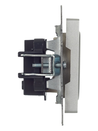 BRITE Розетка 1-местная без заземления без защитных шторок 10А РС10-1-0-БрА алюминий | код BR-R10-10-K47 | IEK фото 2