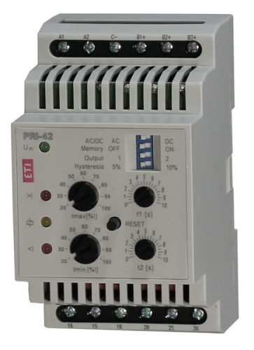 Реле контроля потребляемого тока PRI-42 AC/DC 24V (3 диапазона) (2x16A_AC1) | код 002471842 | ETI