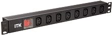 ITK PDU 7 розеток C13 с LED выключателем,1U, вх. С14, без шнура, алюминиевый профиль | код PH12-7C133 | IEK