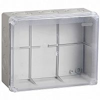 коробка КМ41275 распаячная для о/п 240х195х90 мм² IP44 (RAL7035, прозр. кр., кабельные вводы 5 шт) | код. UKO10-240-195-090-K51-44 | IEK