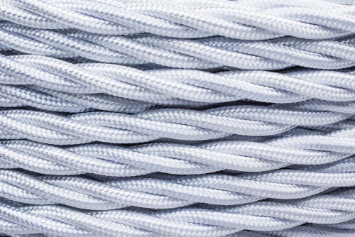 Ретро провод 2х0,75 Белый (глянец) 50м | код B1-422-071-50 | Bironi