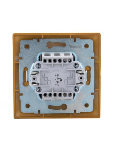 Выключатель одноклавишный, с подсветкой, ольха | код 701-0701-111 | Lezard фото 4