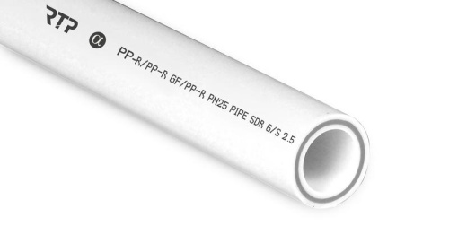 Труба PPR 25х4.2 PN25 стекловолокно бел. (дл.2м) | код 14153 | RTP