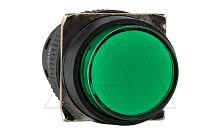 Кнопка плоская LA115-C, возврат, зеленая, круглая, подсветка 24VAC/DC, 1NO+1NC, 16mm, IP40 | код LA115-C-11AD/G/24V | GQELE