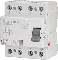 Реле дифференциальное (УЗО) 4р EFI-P4 25/0,1 тип AC (10kA) | код 002061621 | ETI