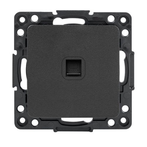 Стокгольм Механизм Розетки RJ-45 1-местной черный PROxima | код EZK01-035-10 | EKF