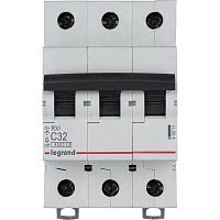 Выключатель автоматический трехполюсный RX3 4500 32А C 4,5кА | код. 419711 | Legrand 
