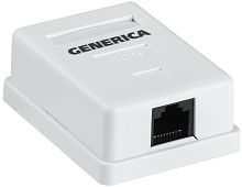 Розетка информационная настенная RJ45 кат.5E UTP 1 порт GENERICA | код CS2-1C5EU-12-G | IEK