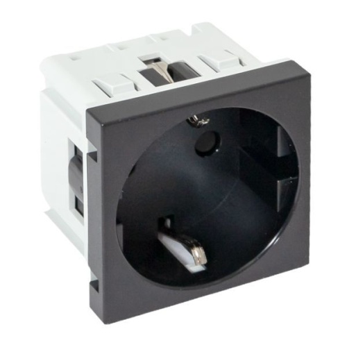 Розетка 45х45 с зазем., с защ. шторками, 90 градусов, черная, матовая EKF | код E2MR16-028-30 | EKF фото 6