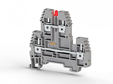 309 379, Клеммник 2-х ярусный, 4 мм.кв., с индикацией 48 VDC, (серый), PIK4 NLD 48VDC/NM Серия V0 | код 0.0.0.3.09379 | KLEMSAN