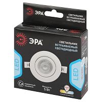 Светильник светодиодный встраиваемый ДВО-5Вт поворотный круглый 3000К белый KL LED 25A-5 3K WH | код Б0068128 | ЭРА