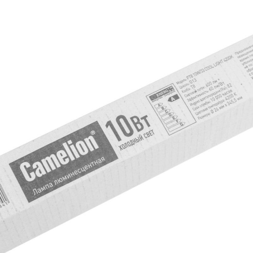 Лампа люминесцентная FT8-10W/33 10Вт T8 4200К G13 Camelion 5873 фото 3