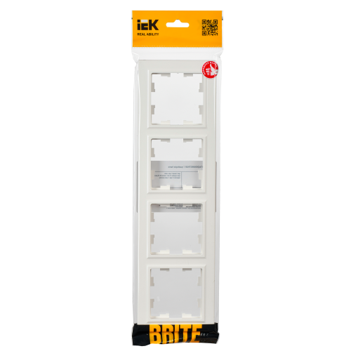 BRITE Рамка 4-местная РУ-4-БрБ белый | код BR-M42-K01 | IEK фото 3