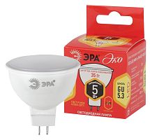 Лампа светодиодная Эра ECO LED MR16-5W 2700К GU5.3 (диод, софит, 5Вт, тепл, GU5.3) | код Б0020622 | ЭРА