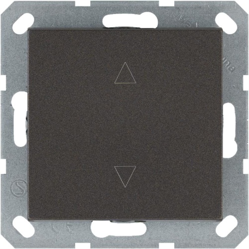 Выключатель одноклавишный для штор 10A 250V~ с накладкой, цвет Мокко | код G3018Z | Jasmart