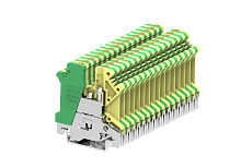 303993 Клемма винтовая на DIN рейку, сечение провод. 0,2-2,5 мм, жел.зел. I = 32 А. U=800В, шт | код 303993| SUPU