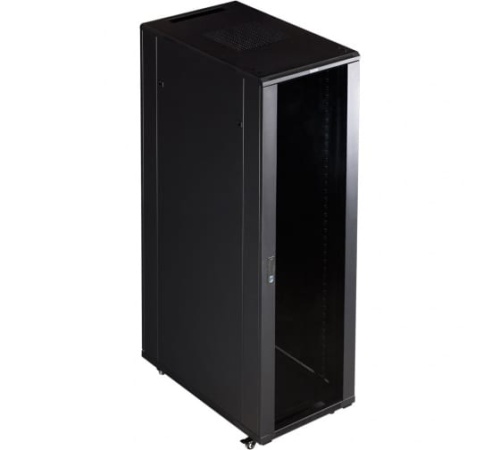 Шкаф 19 Business, 42U 800x1000, черный, передняя дверь стекло, задняя дверь распашная металл | код TWT-CBB-42U-8x10-G1 | TWT