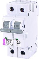 Автоматический выключатель ETIMAT 6 2p C 1,6A (6kA) | код 002143507 | ETI
