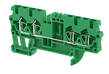 Клемма проходная пружинная 2,5 мм2 на 4 подключения, зеленая SQ2.5-2X2-GREEN | код 2102060003 | Elmex